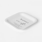 Chique gelukkig ooit na bruiloft papieren bordje (Gebogen)