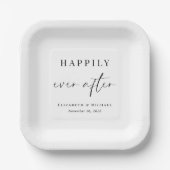 Chique gelukkig ooit na bruiloft papieren bordje (Voorkant)