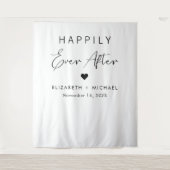 Chique gelukkig ooit na bruiloft wandkleed (Voorkant)
