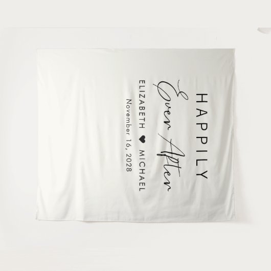 Chique gelukkig ooit na crème bruiloft wandkleed (Voorkant (horizontaal))