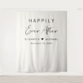 Chique gelukkig ooit na crème bruiloft wandkleed (Voorkant)