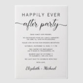 Chique gelukkig ooit na feest bruiloft receptie vellum uitnodigingen (Voorkant)