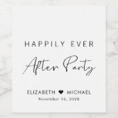 Chique gelukkig ooit na feest bruiloft wijn etiket (Enkel label)