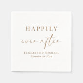 Chique gelukkig ooit na gouden script bruiloft servet (Voorkant)