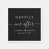 Chique gelukkig ooit na zwarte bruiloft servet (Voorkant)
