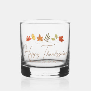 Chique gelukkig thanksgiving bladeren gepersonalis whisky glas