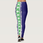Chique geometrie: Blauw Groen Moderne Leggings (Achterkant)