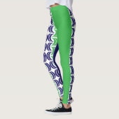 Chique geometrie: Blauw Groen Moderne Leggings (Links)