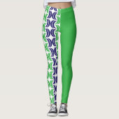 Chique geometrie: Blauw Groen Moderne Leggings (Voorkant)