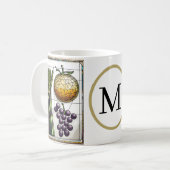 Chique Geometrisch Eten & Monogram Koffiemok (Voorkant links)