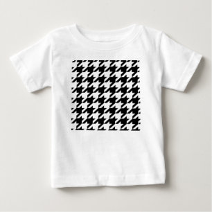 chique geometrisch zwart en wit houndstooth patroo