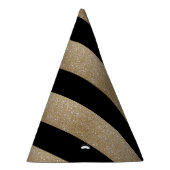 Chique geometrisch zwart goud verjaardagsfeestje feesthoedjes (Rechts)