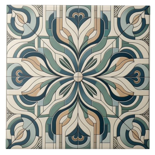 Chique geometrische harmonie tegeltje (Voorkant)