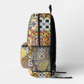 Chique geometrische mediterrane oranje tegels mono bedrukte rugzak (Rechts)