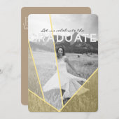 Chique geometrische overlay | Graduation Party Fot Kaart (Voorkant / Achterkant)