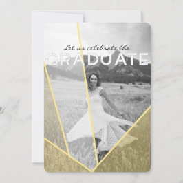 Chique geometrische overlay | Graduation Party Fot Kaart