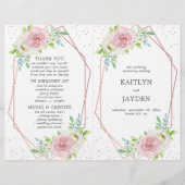 Chique geometrische roze gouden folie bloemige tro (Voorkant)