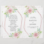 Chique geometrische roze gouden folie bloemige tro (Voorkant / Achterkant)