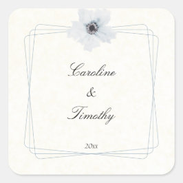 Chique geometrische Waterverf Anemone bloemenbruil Vierkante Sticker