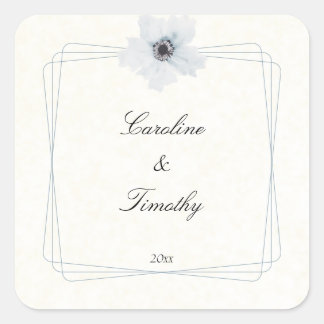 Chique geometrische Waterverf Anemone bloemenbruil Vierkante Sticker
