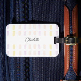 Chique geometrische waterverf monogram bagagelabel