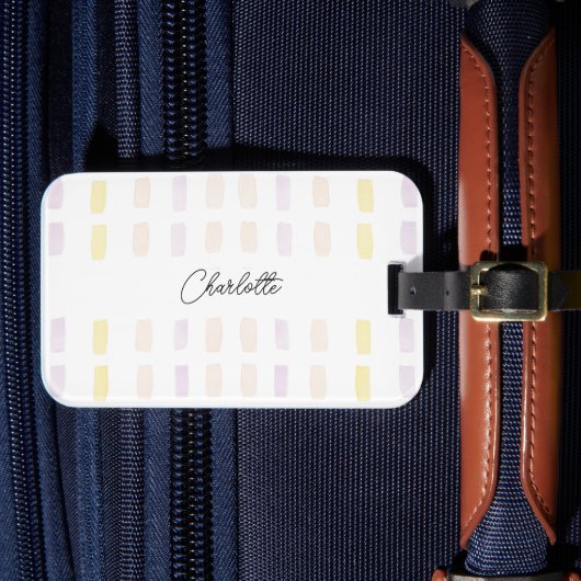 Chique geometrische waterverf monogram bagagelabel (Voorkant Insitu 4)