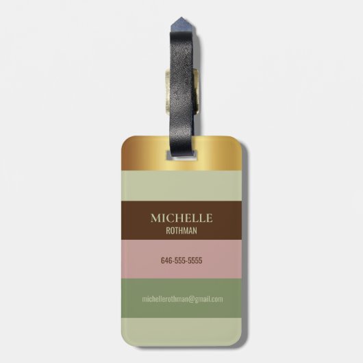 Chique gepersonaliseerd reizen Bagagelabel (Achterkant verticaal)