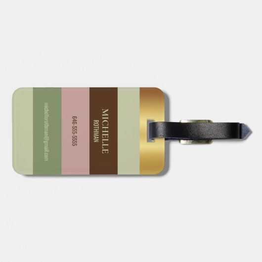 Chique gepersonaliseerd reizen Bagagelabel (Achterkant horizontaal)