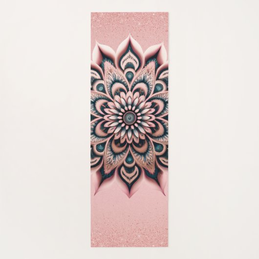 Chique Gepersonaliseerd Roos Gouden Glitter Elegan Yogamat (Achterkant)