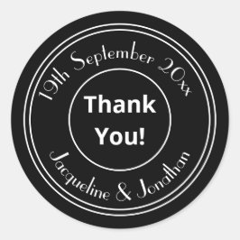 Chique gepersonaliseerde B & W dank u envelop afdi Ronde Sticker