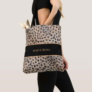 Chique Gepersonaliseerde Cheetah Tote Bag