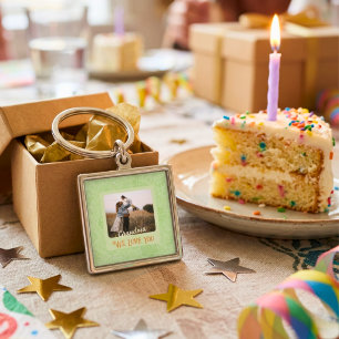 Chique gepersonaliseerde fototekst oma cadeau sleutelhanger