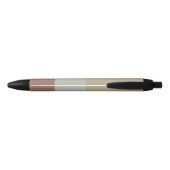 Chique gepersonaliseerde naam Earth Tone Stripes P Zwarte Inkt Pen (Achterkant)