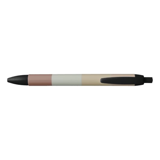 Chique gepersonaliseerde naam Earth Tone Stripes P Zwarte Inkt Pen (Achterkant)