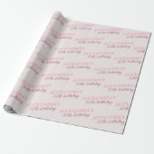 Chique gepersonaliseerde naam leeftijd blush roze  cadeaupapier (Uitgerold)