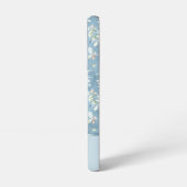 Chique gepersonaliseerde naam/ pastelblauw bladmot samsung galaxy hoesje (Linkerkant)