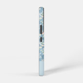 Chique gepersonaliseerde naam/ pastelblauw bladmot samsung galaxy hoesje (Rechterkant)