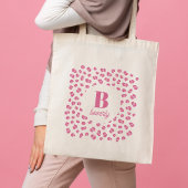 Chique gepersonaliseerde roze luipaard print Canva Tote Bag