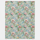 Chique Geraffineerde Rococo Bloemen Zachte Pastelk Fleece Deken (Voorkant)