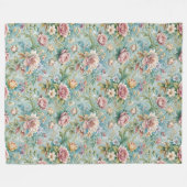 Chique Geraffineerde Rococo Bloemen Zachte Pastelk Fleece Deken (Voorkant (Horizontaal))