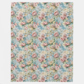Chique Geraffineerde Rococo Bloemen Zachte Pastelk Fleece Deken (Voorkant)