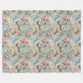 Chique Geraffineerde Rococo Bloemen Zachte Pastelk Fleece Deken (Voorkant (Horizontaal))