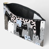 Chique geruite en geruite kattenpatroon patchwork etui (Open)