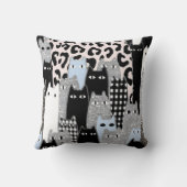 Chique geruite en geruite kattenpatroon patchwork  kussen (Achterkant)