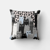 Chique geruite en geruite kattenpatroon patchwork  kussen (Voorkant)