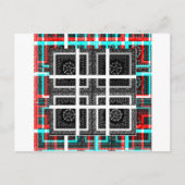 Chique geruite grafische vormgeving in zwart, wit briefkaart (Voorkant)