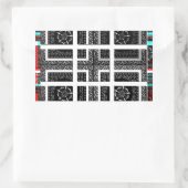 Chique geruite grafische vormgeving in zwart, wit  rechthoekige sticker (Tas)