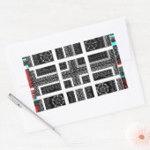 Chique geruite grafische vormgeving in zwart, wit  rechthoekige sticker (Envelop)