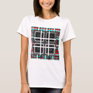 Chique geruite zwart, wit & rood grafische kunst o t-shirt