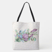 Chique geschilderde bloemengeinitialiseerde boodsc tote bag (Achterkant)